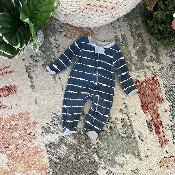 Honest Baby Co Tie Dye Organic Cotton Zip Footies One-Piece Sleep & Play 0-3 M - Picture 9 of 10
